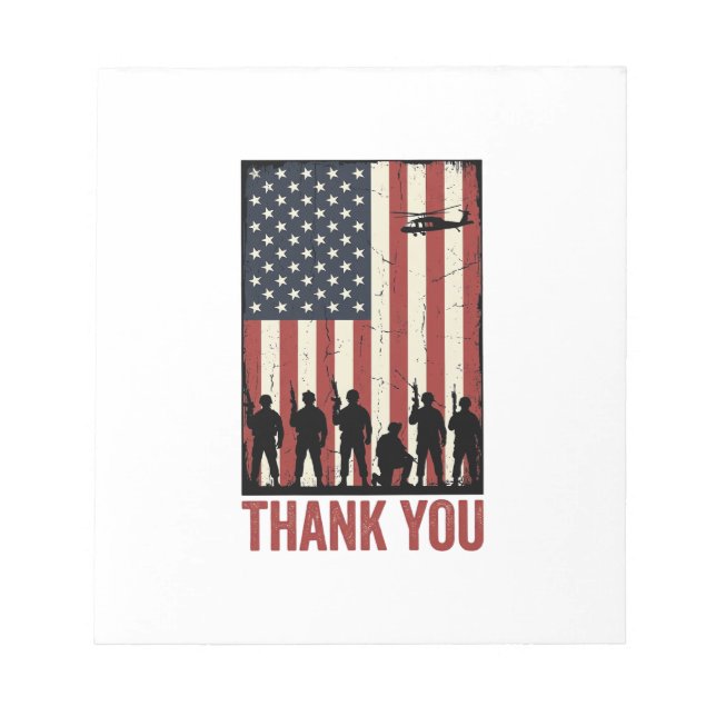 Bloc-note Conception de T-shirt de drapeau américain militai (Devant)