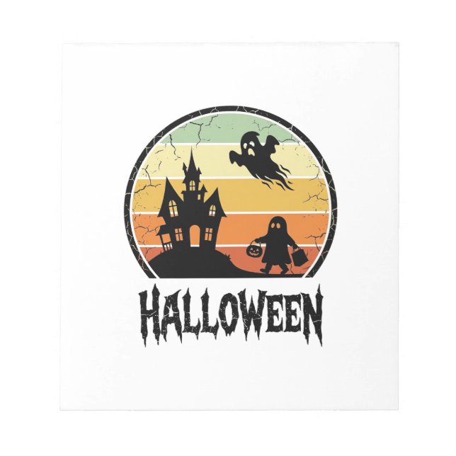 Bloc-note Conception de T-shirt de maison hantée Halloween S (Devant)
