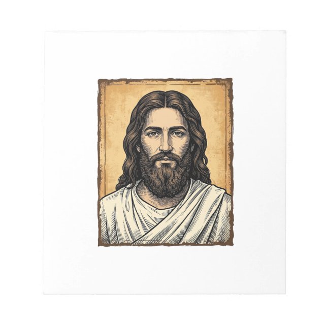 Bloc-note Conception de T-shirt de portrait religieux gravé  (Devant)