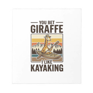 Bloc-note Conception de T-Shirt drôle vintage de kayak giraf