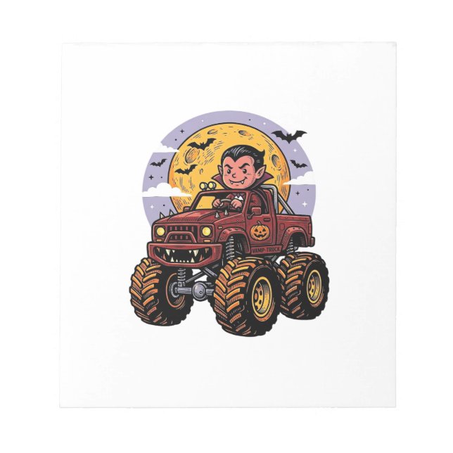 Bloc-note Conception de T-shirt Halloween Camion Monstre Vam (Devant)