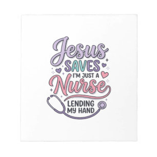 Bloc-note Conception de t-shirt Jésus Sauve l'infirmière Foi