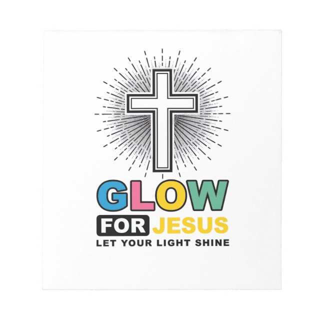 Bloc-note Conception de t-shirt lumineux de croix chrétienne (Devant)