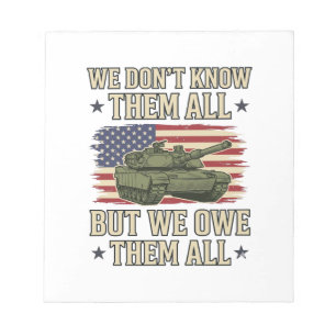 Bloc-note Conception de T-shirt patriotique de char de souve