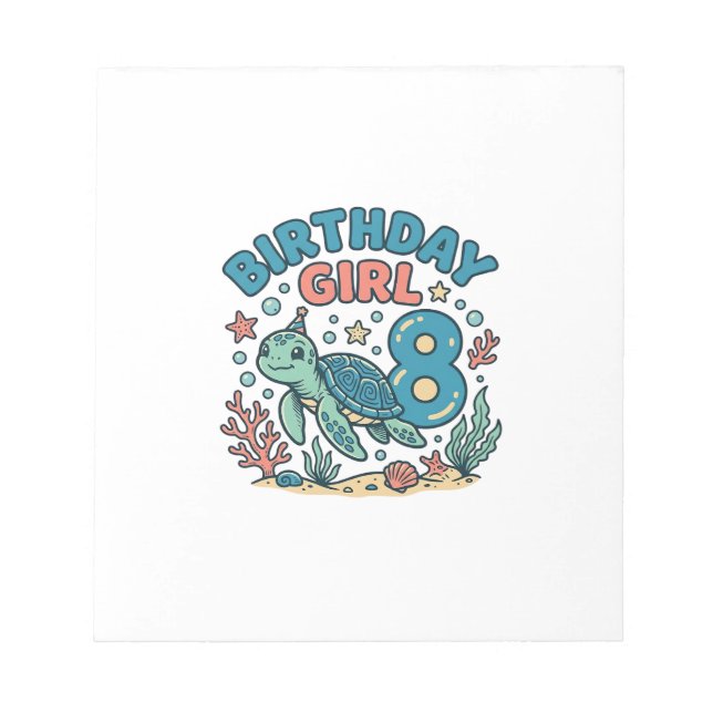 Bloc-note Conception de t-shirt pour les 8 ans de la fille d (Devant)