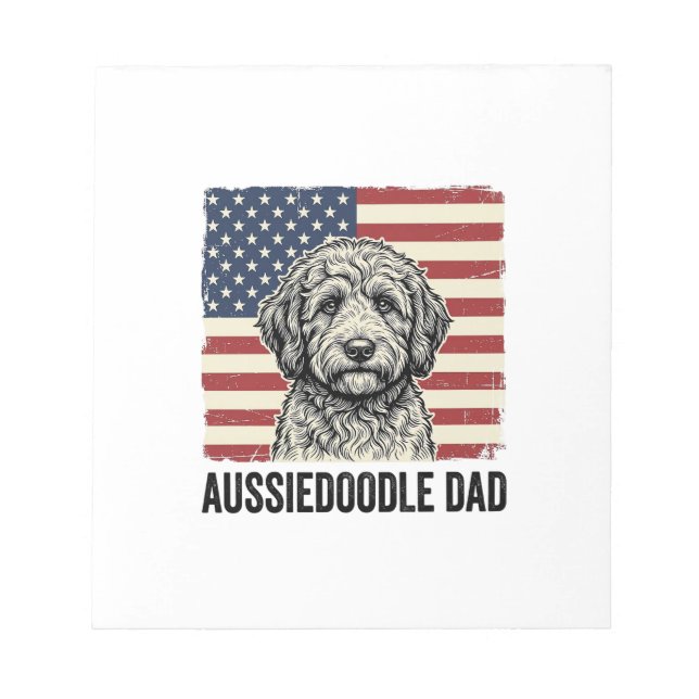 Bloc-note Conception de T-shirt pour papa Aussiedoodle patri (Devant)
