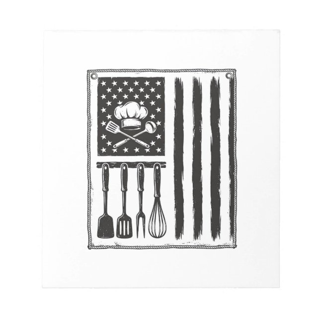 Bloc-note Conception de T-shirt Ustensiles de Cuisine Drapea (Devant)