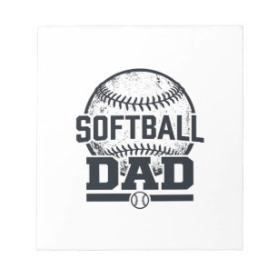 Bloc-note Conception de T-Shirt Vectoriel Papa Softball Vint