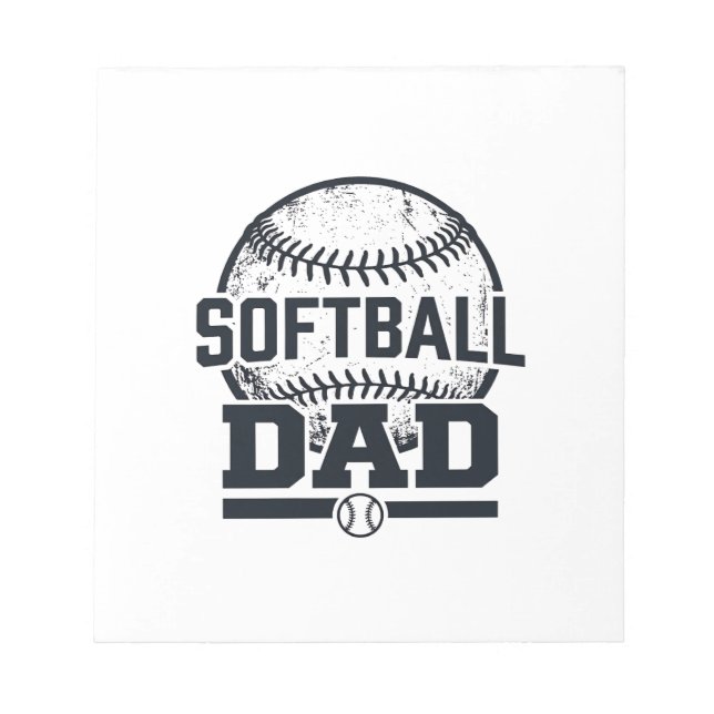 Bloc-note Conception de T-Shirt Vectoriel Papa Softball Vint (Devant)