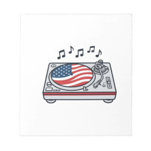 Bloc-note Conception de T-shirt vintage de musique de platin