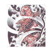 Conception de tatouage de carpe rouge