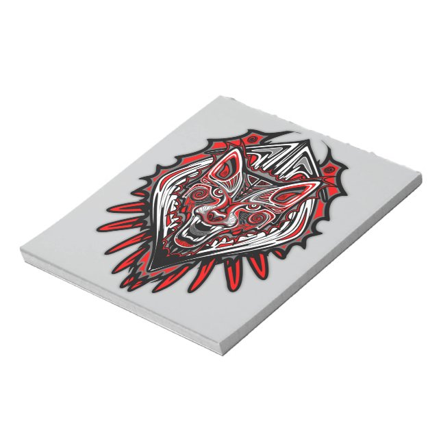 Bloc-note Conception de totem tribal Haida Loup (Tourné)