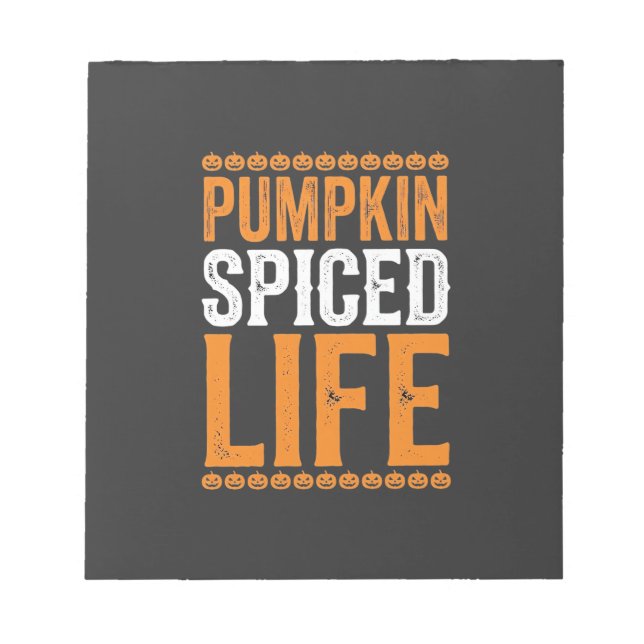 Bloc-note Conception de typographie Halloween Pumpkin Spiced (Devant)