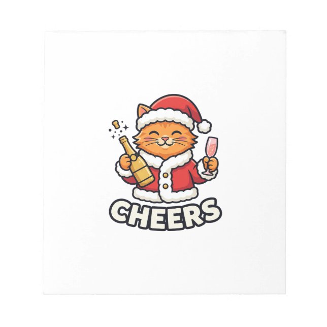 Bloc-note Conception de vecteur de chat de Noël Cheers (Devant)