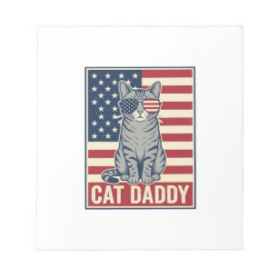 Bloc-note Conception de vecteur de chat patriotique Cat Dadd