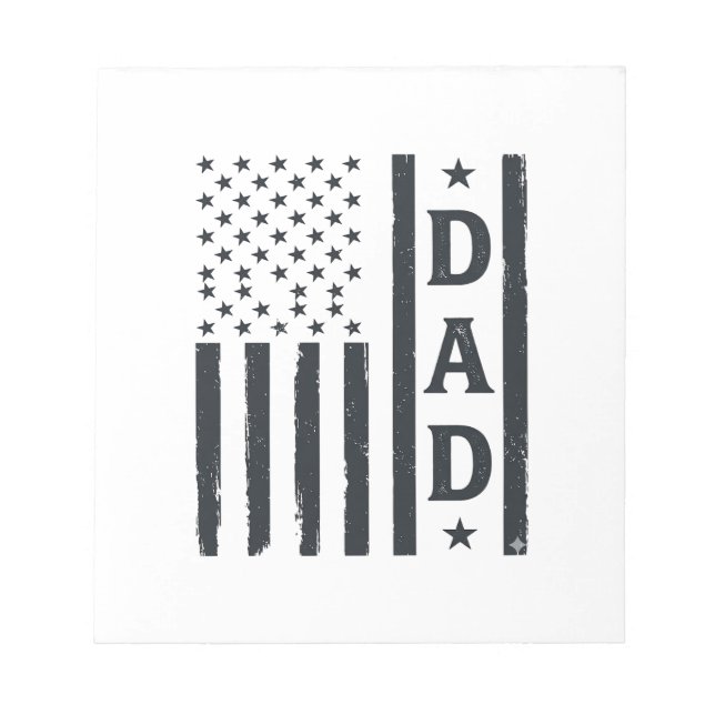 Bloc-note Conception de vecteur de drapeau américain de papa (Devant)