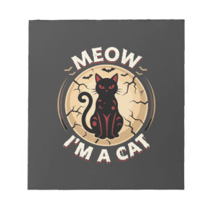 Bloc-note Conception graphique de chat Meow Halloween_1