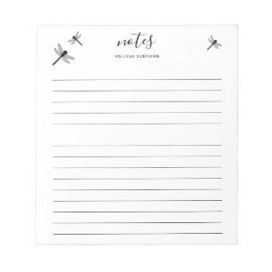 Bloc-note Conception Libellule Avec Nom Personnalisable Régl