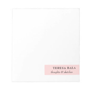 Bloc-note Conception minimaliste féminine moderne rose tendr