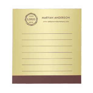 Bloc-note Conception or or rouge foncé, logo ou photo dans u