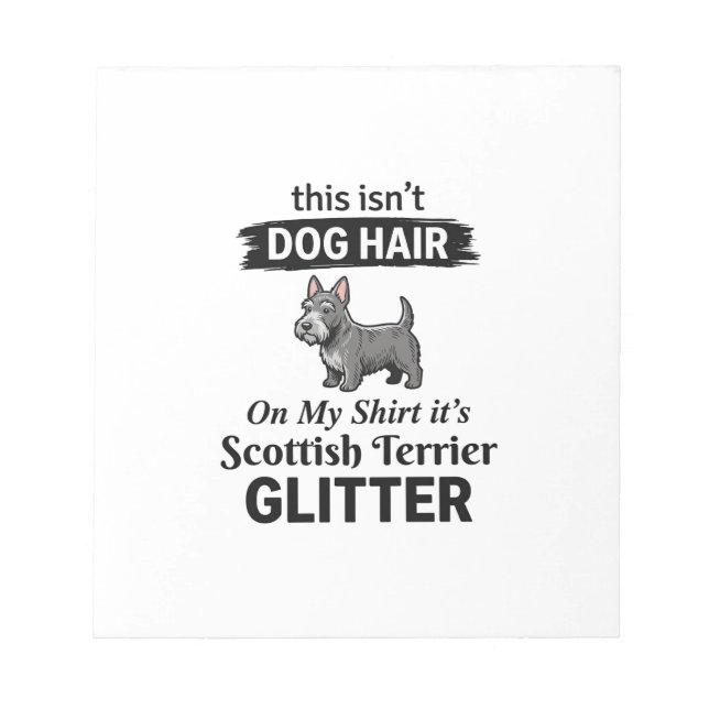 Bloc-note Conception Scottish Terrier Pailleté Amateur de Ch (Devant)