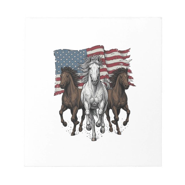 Bloc-note Conception vectorielle de chevaux courant patrioti (Devant)