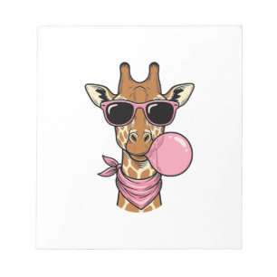 Bloc-note Conception vectorielle de chewing-gum girafe gravu