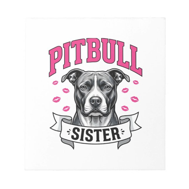 Bloc-note Conception vectorielle de sœur Pitbull amateur de  (Devant)