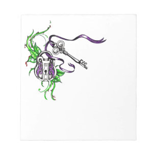 Bloc-note Conception vintage de clé et verrou violet