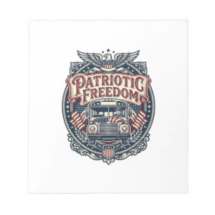 Bloc-note Conducteur de bus scolaire patriotique
