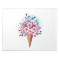 Cône rose Sakura crème glacée gaufre