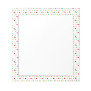 Bloc-note Confetti multicolore sur blanc simple