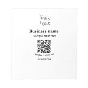 Bloc-note Connectez-vous avec nous logo entreprise QR nom de