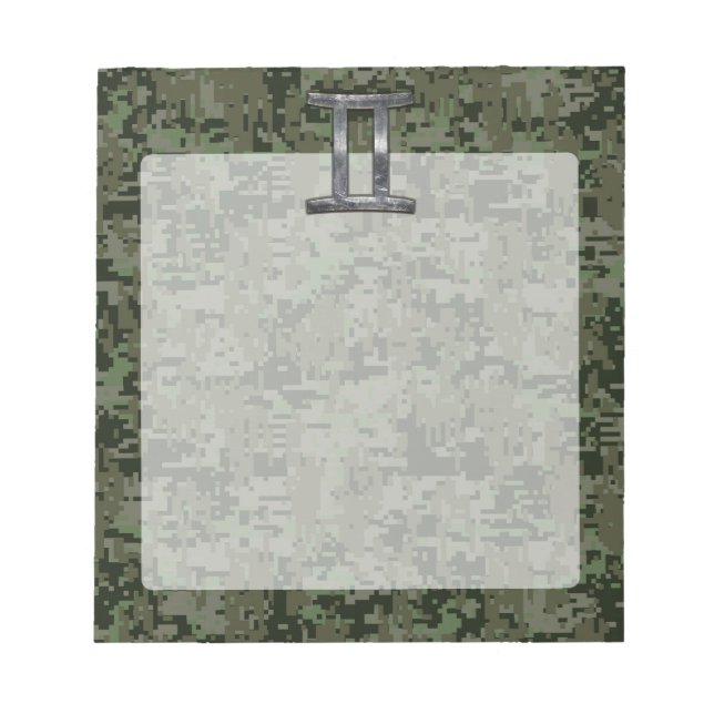 Bloc-note Connexion Zodiac Gemini sur Camouflage numérique v (Devant)