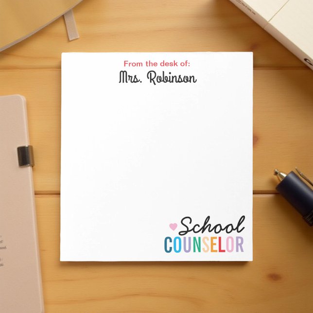 Bloc-note Conseiller scolaire coloré Enseignant personnalisé (Créateur téléchargé)