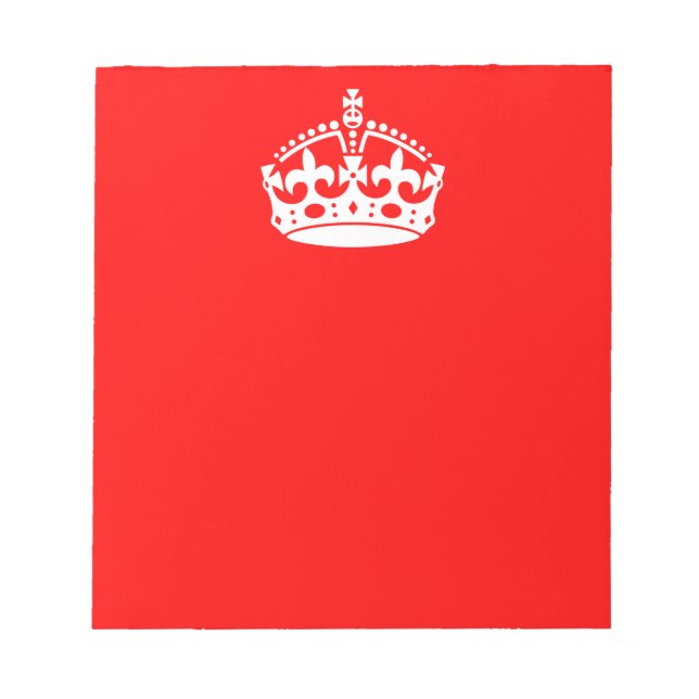 Bloc-note CONSERVER CALME COURONNE sur la décoration rouge (Devant)