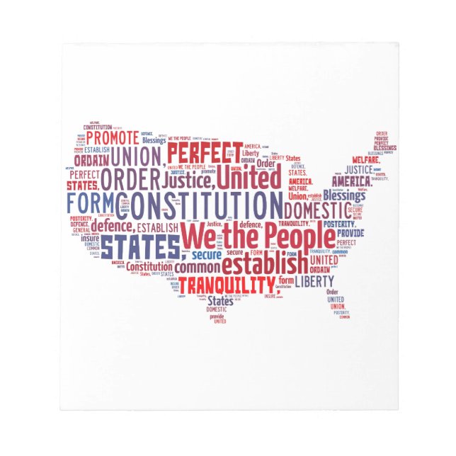 Bloc-note Constitution des États-Unis en forme de USA (Devant)