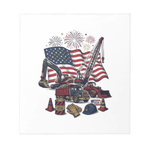 Bloc-note Construction Patriotique USA Vintage