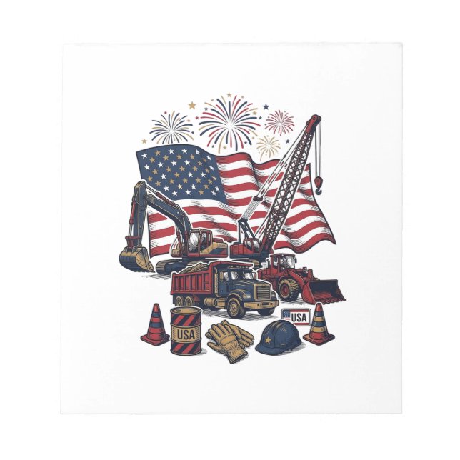 Bloc-note Construction Patriotique USA Vintage (Devant)