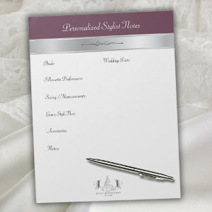 Bloc-note Consultation de styliste de mariage moderne mûre