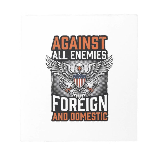 Bloc-note Contre tous les ennemis conception de t-shirt Eagl (Devant)