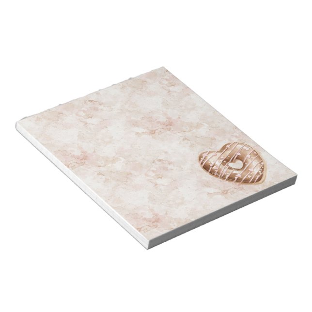 Bloc-note Cookie Cœur Rose Chocolat (Incliné)