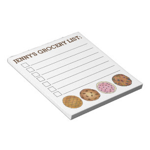 Bloc-note Cookies Foodie Personnalisé Baking Épicerie Liste