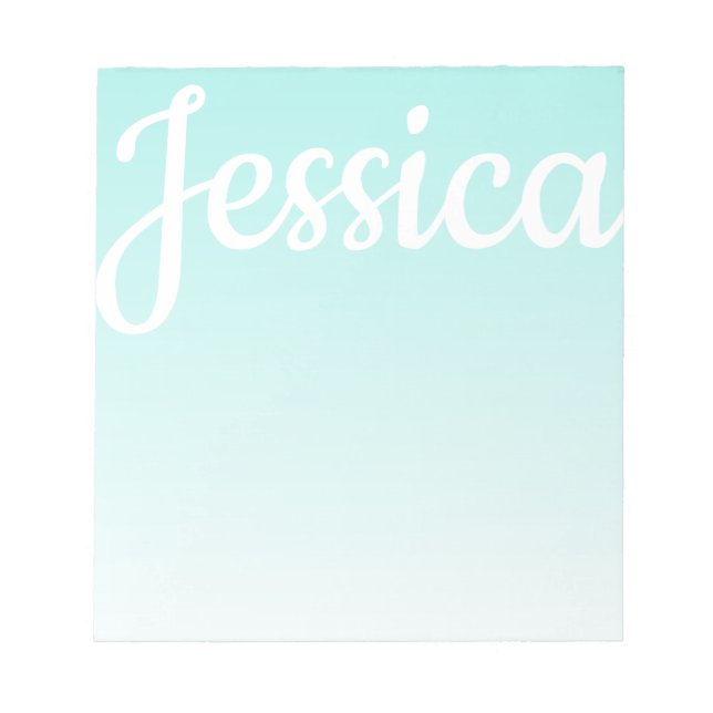 Bloc-note Cool Personnalisable Turquoise Gradient Ombre Votr (Devant)