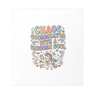 Bloc-note Coordonnateur de chaos de licorne avec une âme de
