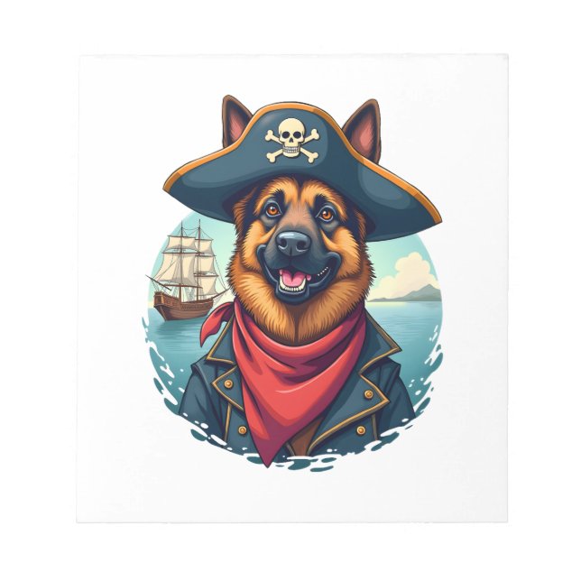 Bloc-note Copie de Pirate de Chien Berger Allemand (Devant)