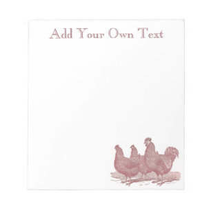 Bloc-note Coq et Poules Rhode Rock Ferme Avicole