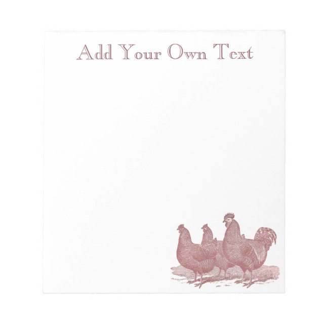 Bloc-note Coq et Poules Rhode Rock Ferme Avicole (Devant)