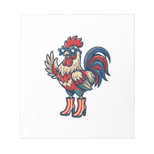 Bloc-note Coq Patriotique en Talons Hauts Chemise Gravure Vi