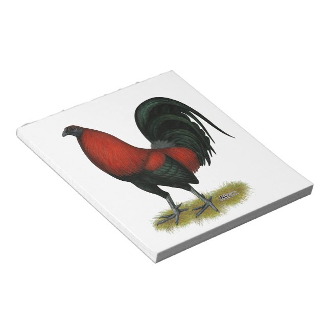 Bloc-note Coq Rouge Noir BB Jeu Américain (Incliné)